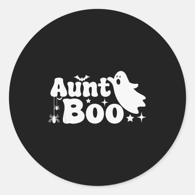 Aunt Boo Funny Ghost Halloween Family Matching  Classic Round Sticker (Front)