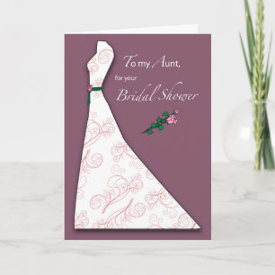 Aunt Bridal Shower Dress Silhouette Plum Invitation