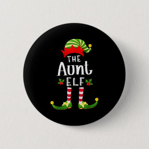 Aunt Christmas Elf Matching Pajama X-mas Party  6 Cm Round Badge