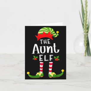 Aunt Christmas Elf Matching Pajama X-mas Party  Card
