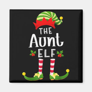 Aunt Christmas Elf Matching Pajama X-mas Party  Magnet