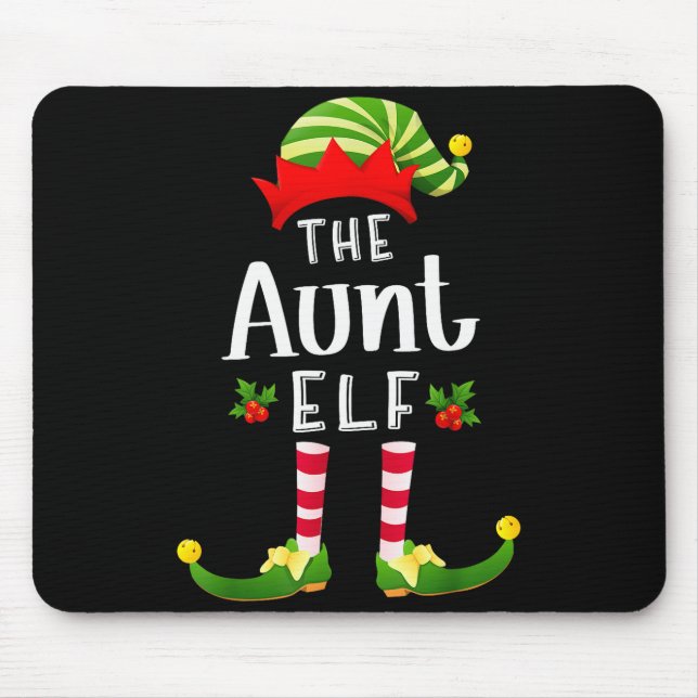 Aunt Christmas Elf Matching Pajama X-mas Party  Mouse Mat (Front)