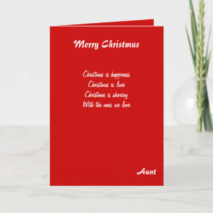 Aunt Christmas greeting cards