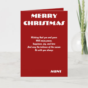 Aunt Christmas greeting cards
