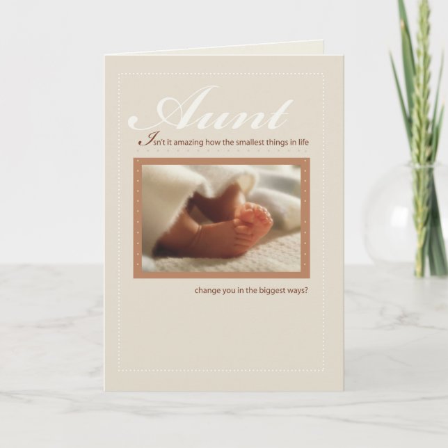 Aunt Congratulations New Baby Feet Card (Front)