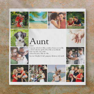 Aunt Definition 12 Photo Collage Faux Canvas Print