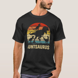 Aunt Dinosaur Auntsaurus 3 Three Kids Xmas Christm T-Shirt