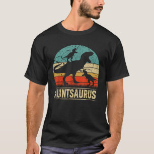 Aunt Dinosaur T Rex Auntsaurus 2 kids Family Match T-Shirt