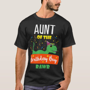 Aunt Dinosaur T Shirt Funny Birthday Boy Auntie
