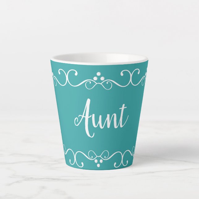 Aunt Elegant Typography Cute Gift Coffee Latte Mug (Front)