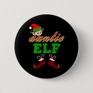 Aunt Elf Christmas Gift 6 Cm Round Badge