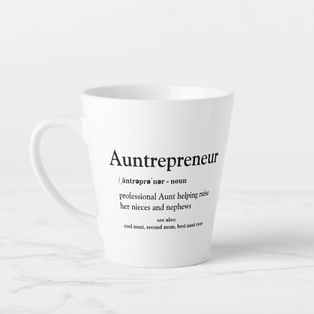 Aunt Entrepreneur Auntrepreneur Latte Mug (Left)