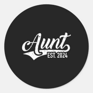 Aunt est. 2024 pregnancy announcement classic round sticker