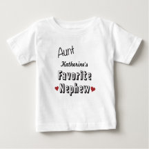 Aunt Favourite Nephew Baby T-Shirt Personalised