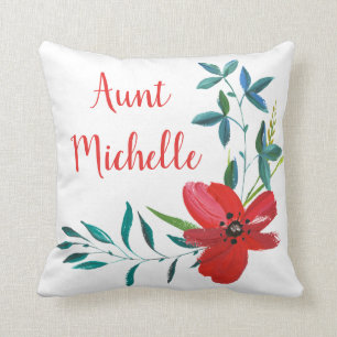 Aunt Floral Name Typography Cushion