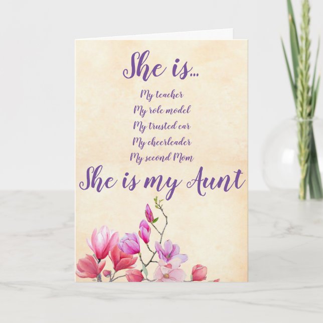 Aunt Flowers Birthday Card (Front)