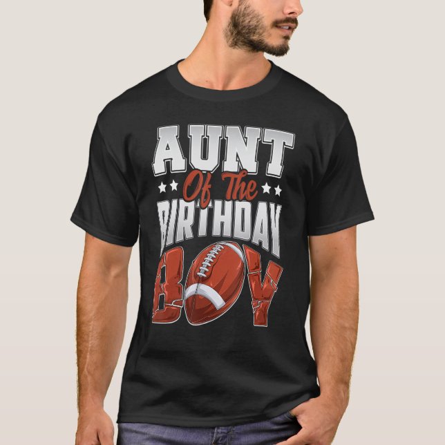 Aunt Football birthday Boy Family Baller b day Par T-Shirt (Front)