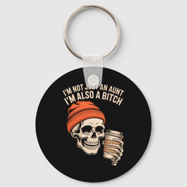 Aunt Funny Skeleton Auntie Key Ring (Front)