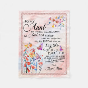 Aunt Gifts   Letter To My Aunt Love From Niece Fleece Blanket