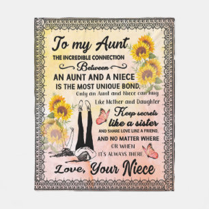 Aunt Gifts Letter To My Aunt Love From Niece Fleece Blanket