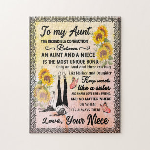 Aunt Gifts   Letter To My Aunt Love From Niece Jigsaw Puzzle