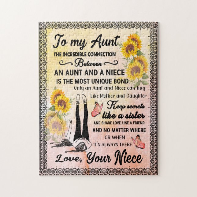 Aunt Gifts | Letter To My Aunt Love From Niece Jigsaw Puzzle (Vertical)