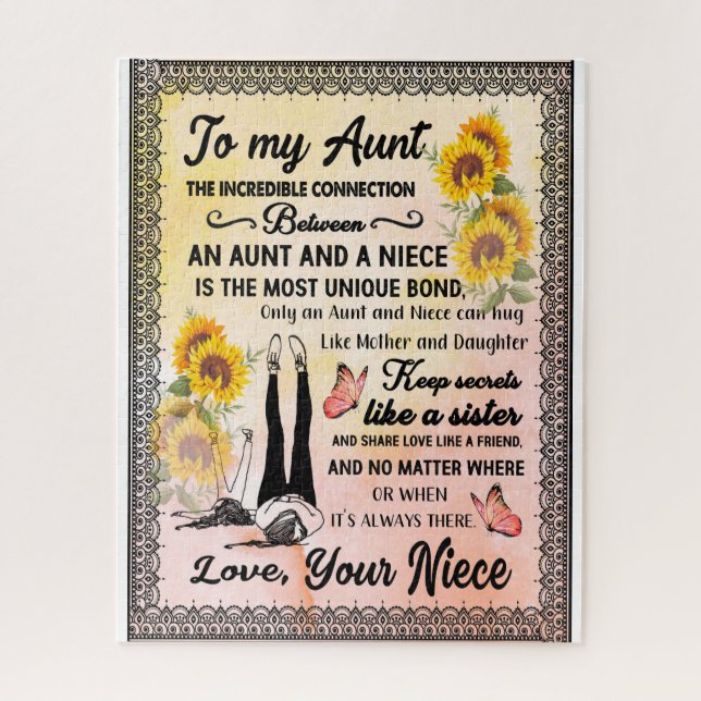 Aunt Gifts | Letter To My Aunt Love From Niece Jigsaw Puzzle (Vertical)