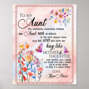 Aunt Gifts Letter To My Aunt Love From Niece Poster