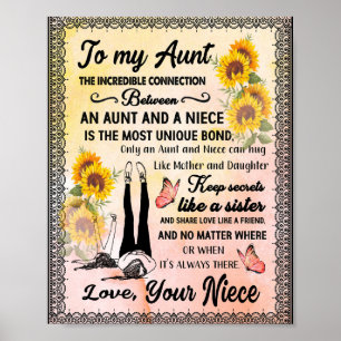 Aunt Gifts Letter To My Aunt Love From Niece Poster