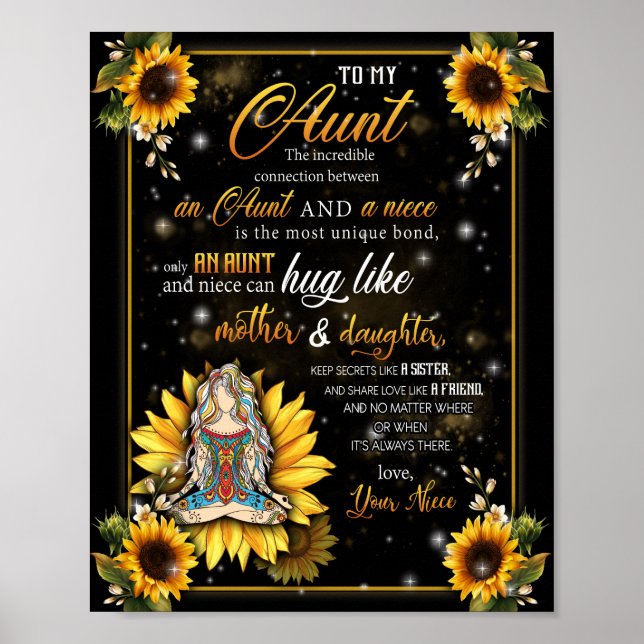 Aunt Gifts | Letter To My Aunt Love From Niece Poster (Front)