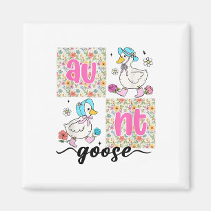 Aunt Goose Floral Happy Mothers Day For Auntie Nan Magnet