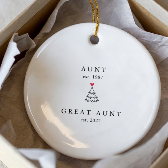 Aunt | Great Aunt Year Est.  Ceramic Tree Decoration (Creator Uploaded)