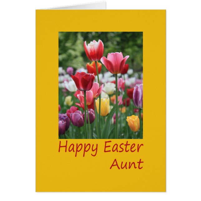 Aunt Happy Easter Tulip card (Front)