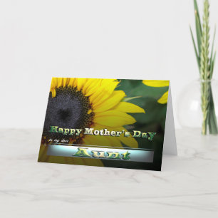 Aunt Happy Mother's Day  Sunflower Card