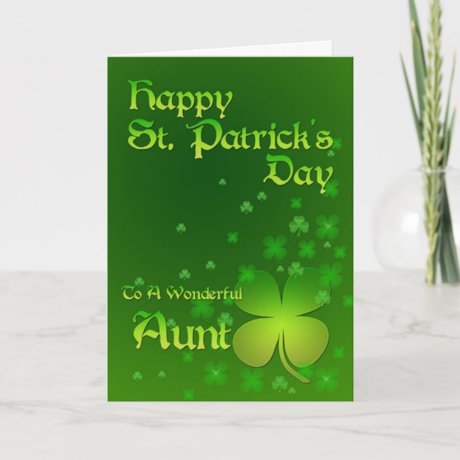 Aunt, Happy St Patrick's day card (Front)