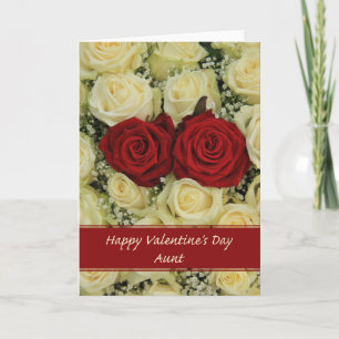 Aunt    Happy Valentine's Day Roses Holiday Card