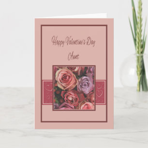 Aunt Happy Valentine's Day Roses Holiday Card