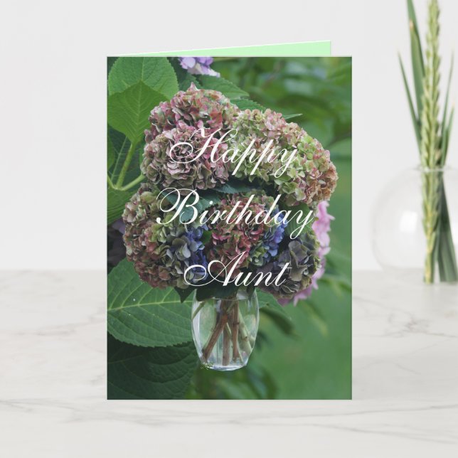 Aunt Hydrangea BQT- customise any occasion Card (Front)