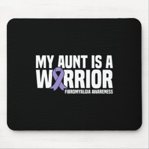Aunt Is A Warrior Fibromyalgia Awareness Mouse Mat