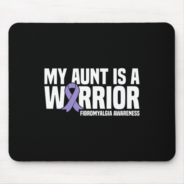 Aunt Is A Warrior Fibromyalgia Awareness  Mouse Mat (Front)