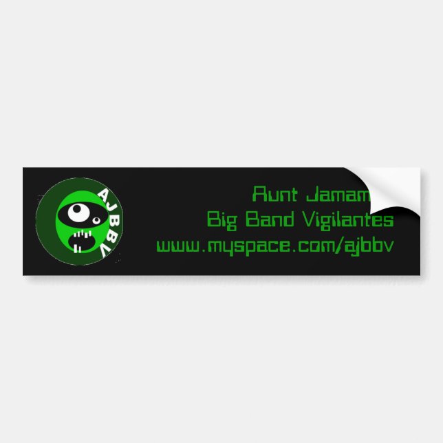 aunt jamamas big band vigilantes bumpersticker bumper sticker (Front)