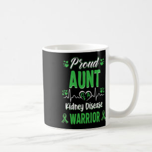 Aunt Kidney Disease Warrior Awareness Ribbon Green Coffee Mug