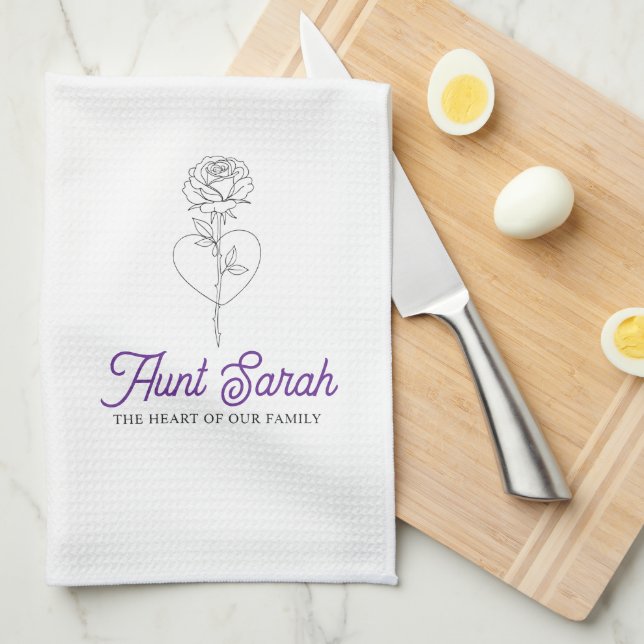 Aunt Kitchen Towels – The Heart of Our Family (Quarter Fold)