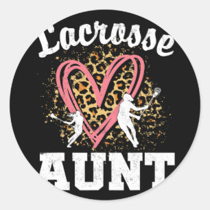 Aunt Leopard Heart Matching Family  Classic Round Sticker