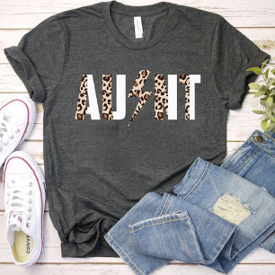 Aunt Leopard Print Birthday Unique Black T-Shirt