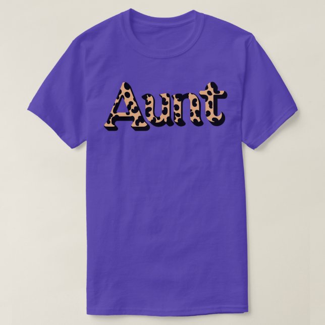 Aunt Leopard Print T-Shirt (Design Front)