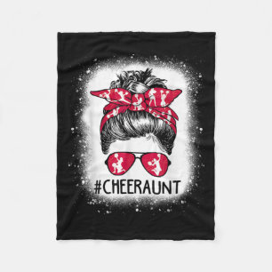 Aunt Life Messy Bun Cheerleader Bleached Mothers D Fleece Blanket