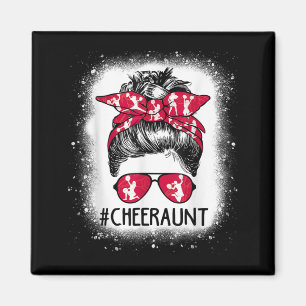 Aunt Life Messy Bun Cheerleader Bleached Mothers D Magnet