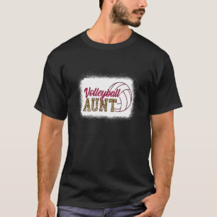 Aunt Life Volleyball Bleached Leopard Auntie T-Shirt