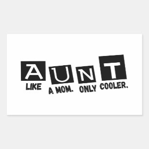 Aunt like a mum only cooler rectangular sticker